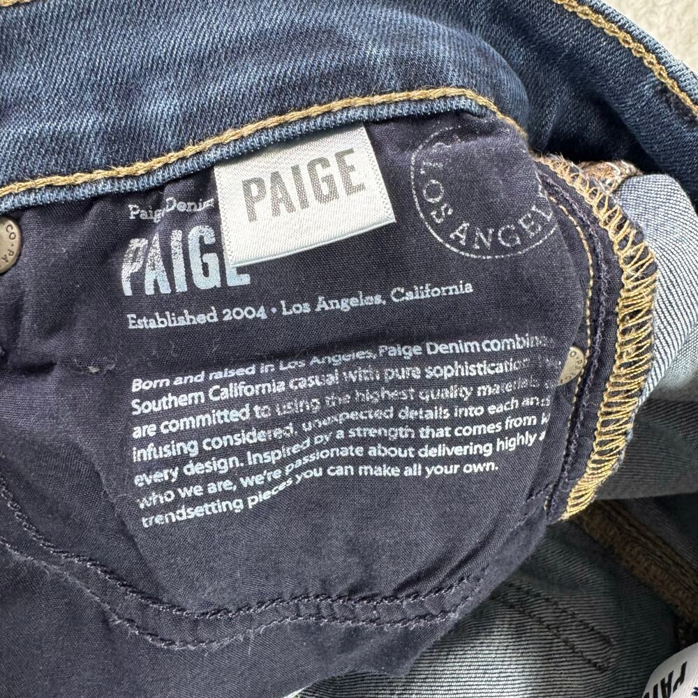 PAIGE Verdugo Ankle Jeans Womens 26 Blue Skinny Stretch Raw Hem Denim - Picture 12 of 13